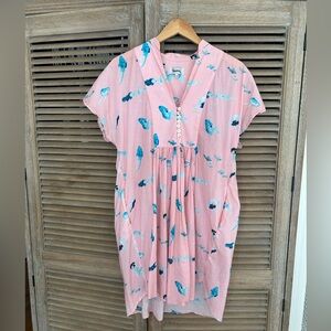 Gently used Heinui “Nell” style dress pink and blue size medium with pockets